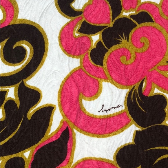 Milly Miniskirt Pink Brown White Baroque Embossed - Picture 2 of 6